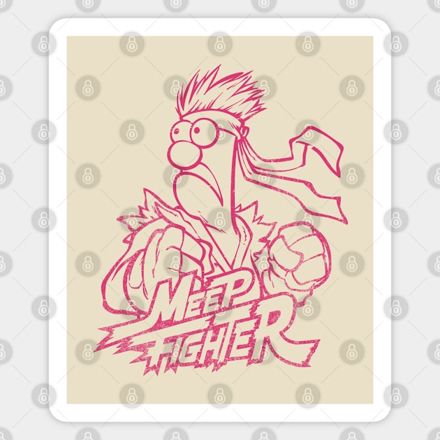 Beaker Meep muppets Retro Red Magnet by Botak Solid Art